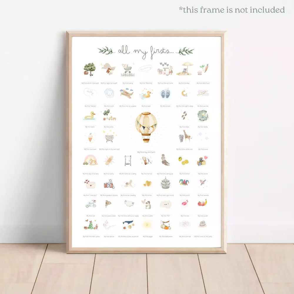 All My Firsts 'Balloon' Print for Baby's Firsts - in English