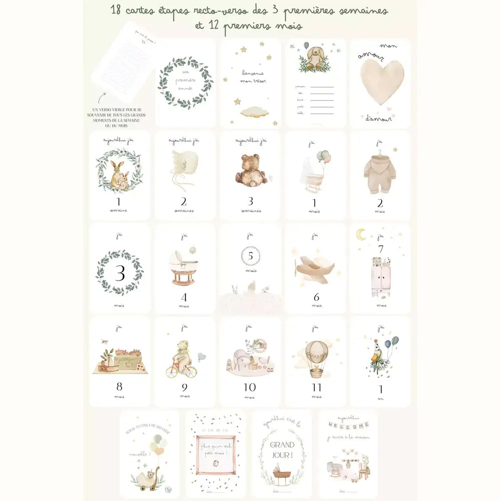 Illustrations des cartes étapes avec bébé - My Baby Days